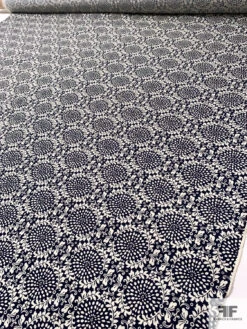 Wreath Inspired Printed Stretch Cotton Lawn - Navy / Light Ivory 14 Wreath Inspired Printed Stretch Cotton Lawn - Navy / Light Ivory -Fabrics And Fabrics Store 17557 7
