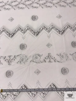 Modern Meets Antique Printed Cotton Lawn - Off-White / Black / Grey 13 Modern Meets Antique Printed Cotton Lawn - Off-White / Black / Grey -Fabrics And Fabrics Store 17558 5