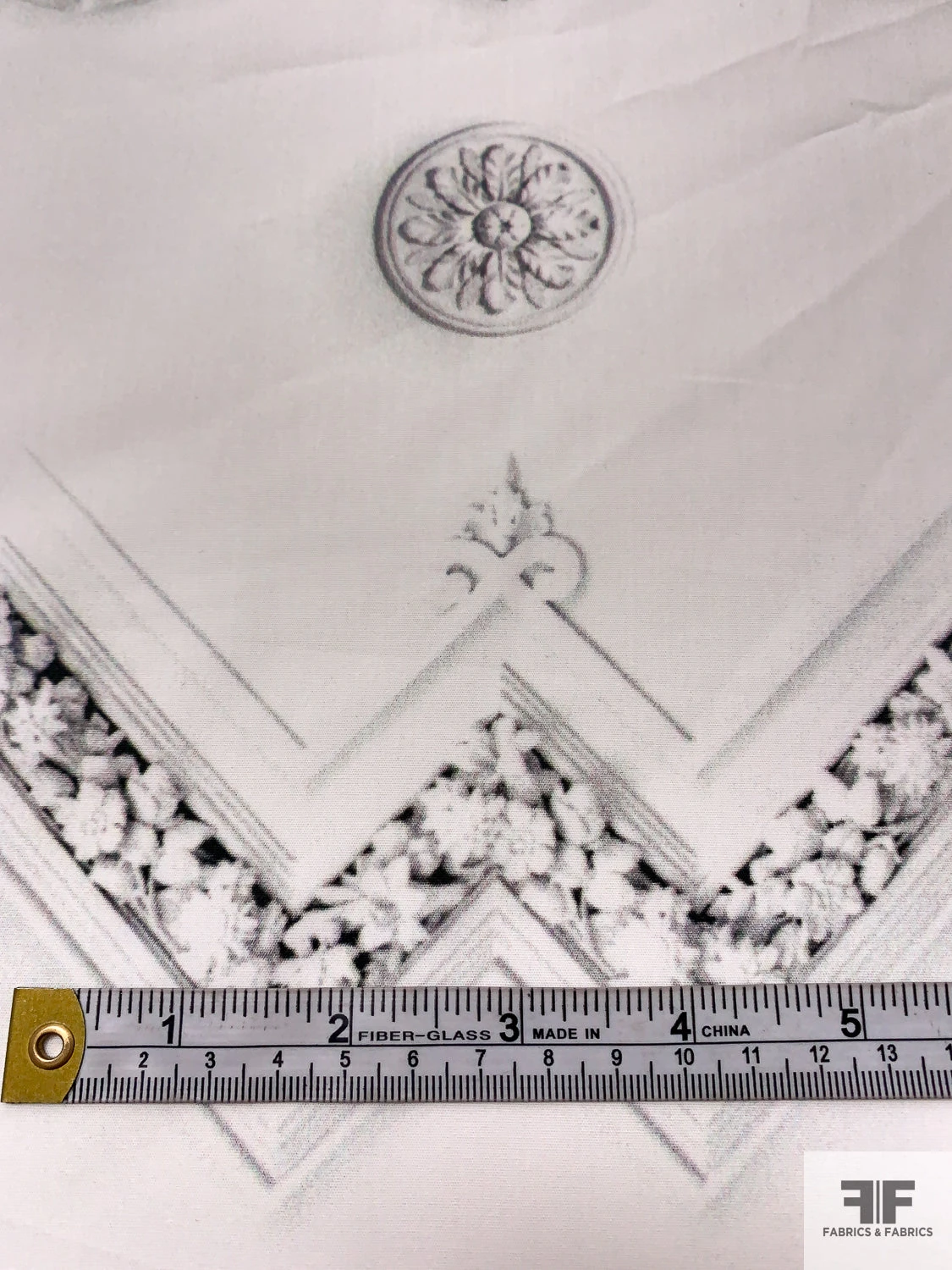 Modern Meets Antique Printed Cotton Lawn - Off-White / Black / Grey 8 Modern Meets Antique Printed Cotton Lawn - Off-White / Black / Grey - Image 6