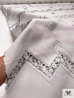 Modern Meets Antique Printed Cotton Lawn - Off-White / Black / Grey 15 Modern Meets Antique Printed Cotton Lawn - Off-White / Black / Grey -Fabrics And Fabrics Store 17558 8