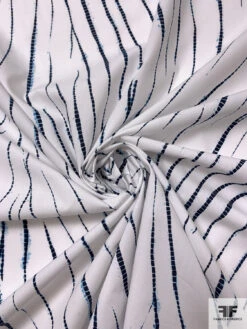 Scaly Lines Printed Cotton Lawn - Navy / White -Fabrics And Fabrics Store 17559 2