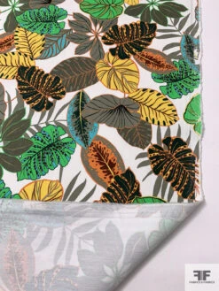 Tropical Leaf Printed Stretch Cotton Twill - Green / Khaki Green / Yellow / Orange / Off-White 16 Tropical Leaf Printed Stretch Cotton Twill - Green / Khaki Green / Yellow / Orange / Off-White -Fabrics And Fabrics Store 17568 8