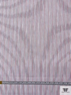 Italian Vertical Striped Yarn-Dyed Cotton Shirting - Maroon / White / Blue 15 Italian Vertical Striped Yarn-Dyed Cotton Shirting - Maroon / White / Blue -Fabrics And Fabrics Store 17576 5