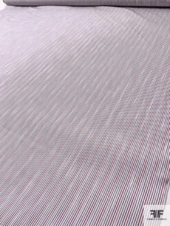Italian Vertical Striped Yarn-Dyed Cotton Shirting - Maroon / White / Blue 16 Italian Vertical Striped Yarn-Dyed Cotton Shirting - Maroon / White / Blue -Fabrics And Fabrics Store 17576 7