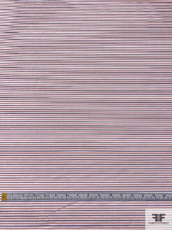 Italian Horizontal Striped Yarn-Dyed Cotton Shirting - Washed Red / White / Blue 15 Italian Horizontal Striped Yarn-Dyed Cotton Shirting - Washed Red / White / Blue -Fabrics And Fabrics Store 17580 5