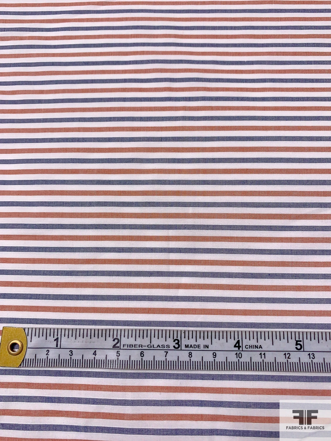 Italian Horizontal Striped Yarn-Dyed Cotton Shirting - Washed Red / White / Blue 4 Italian Horizontal Striped Yarn-Dyed Cotton Shirting - Washed Red / White / Blue - Image 2