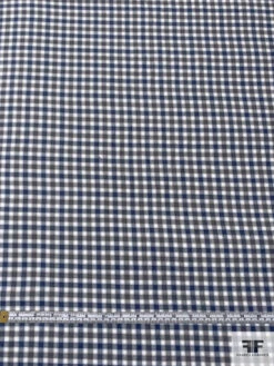 Gingham Check Yarn-Dyed Cotton Shirting - Grey / Dusty Blue / White -Fabrics And Fabrics Store 17581 5