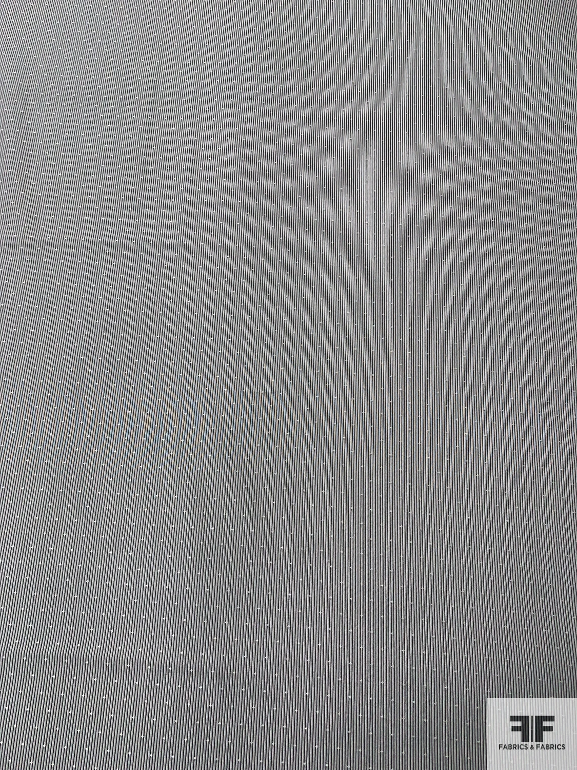 Vertical Pinstriped Yarn-Dyed Dobby Cotton Shirting - Shades Of Grey / Beige 7 Vertical Pinstriped Yarn-Dyed Dobby Cotton Shirting - Shades Of Grey / Beige - Image 5