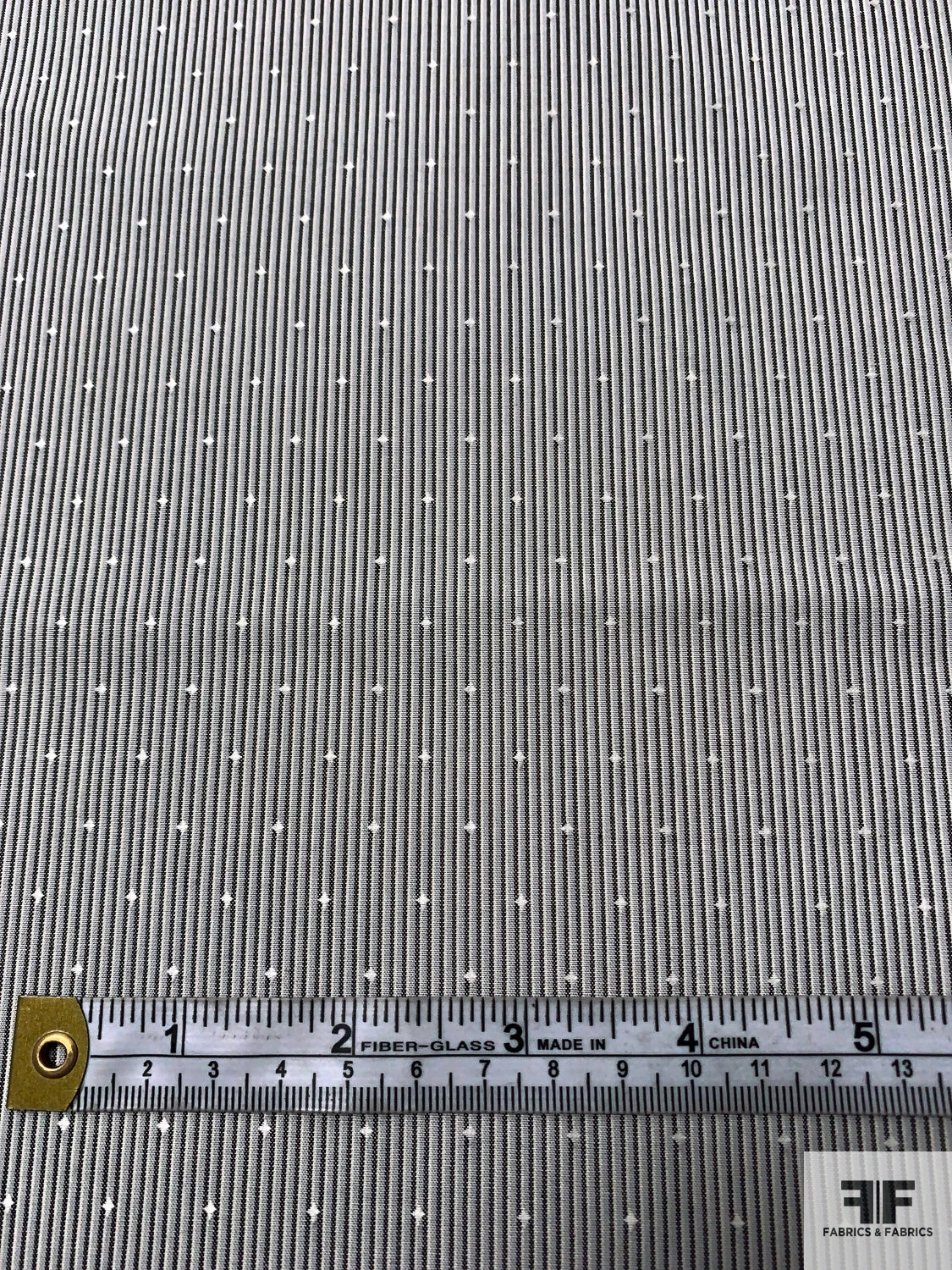 Vertical Pinstriped Yarn-Dyed Dobby Cotton Shirting - Shades Of Grey / Beige 4 Vertical Pinstriped Yarn-Dyed Dobby Cotton Shirting - Shades Of Grey / Beige - Image 2