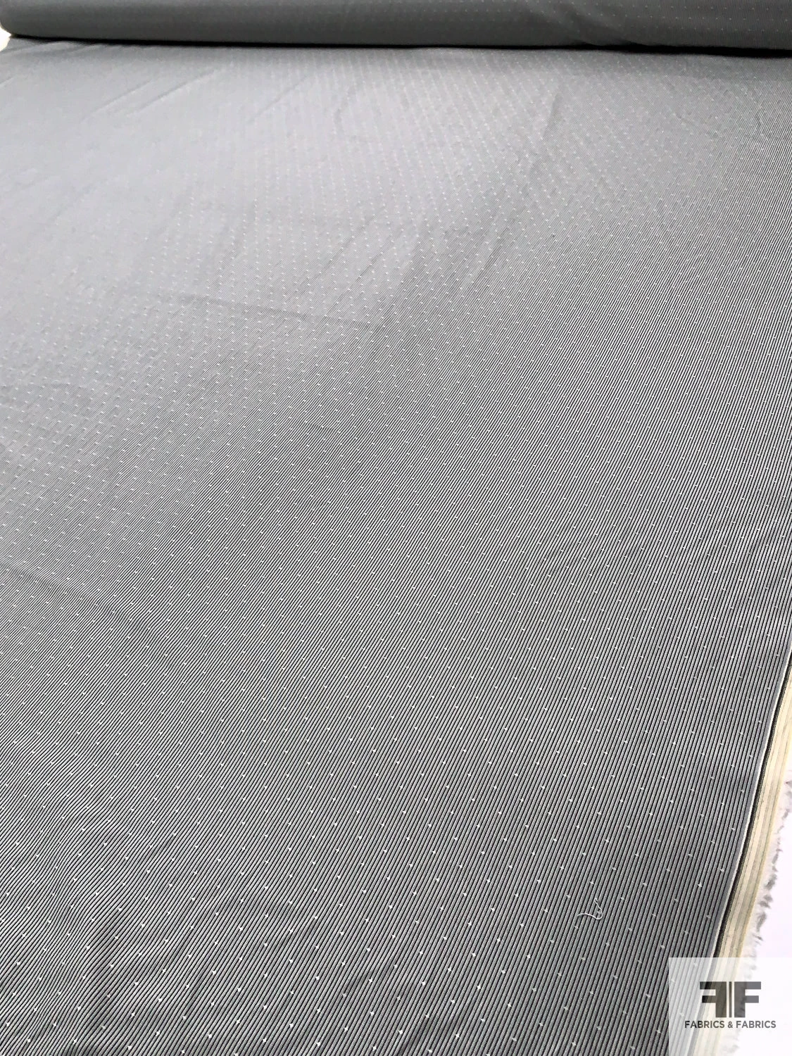 Vertical Pinstriped Yarn-Dyed Dobby Cotton Shirting - Shades Of Grey / Beige 9 Vertical Pinstriped Yarn-Dyed Dobby Cotton Shirting - Shades Of Grey / Beige - Image 7