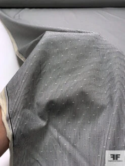 Vertical Pinstriped Yarn-Dyed Dobby Cotton Shirting - Shades Of Grey / Beige 17 Vertical Pinstriped Yarn-Dyed Dobby Cotton Shirting - Shades Of Grey / Beige -Fabrics And Fabrics Store 17584 8