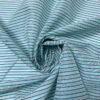 Italian Horizontal Striped Silk And Cotton Organdy - Aqua / Navy / White
