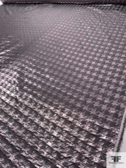 Italian Houndstooth Lamé Brocade - Grey / Metallic Dusty Grey -Fabrics And Fabrics Store 17602 8