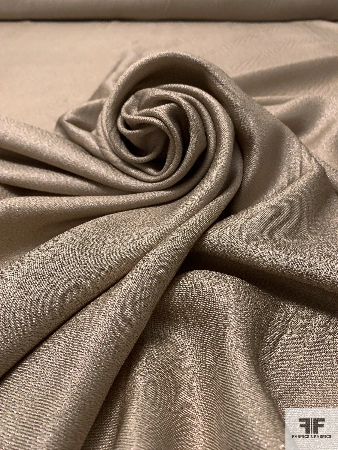 Italian Solid Soft Silk Lamé - Light Gold / Grey 3 Italian Solid Soft Silk Lamé - Light Gold / Grey