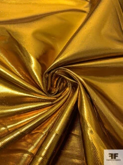 Italian Solid Twill-Weave Lamé - Electric Gold -Fabrics And Fabrics Store 17608 2