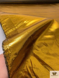 Italian Solid Twill-Weave Lamé - Electric Gold -Fabrics And Fabrics Store 17608 8