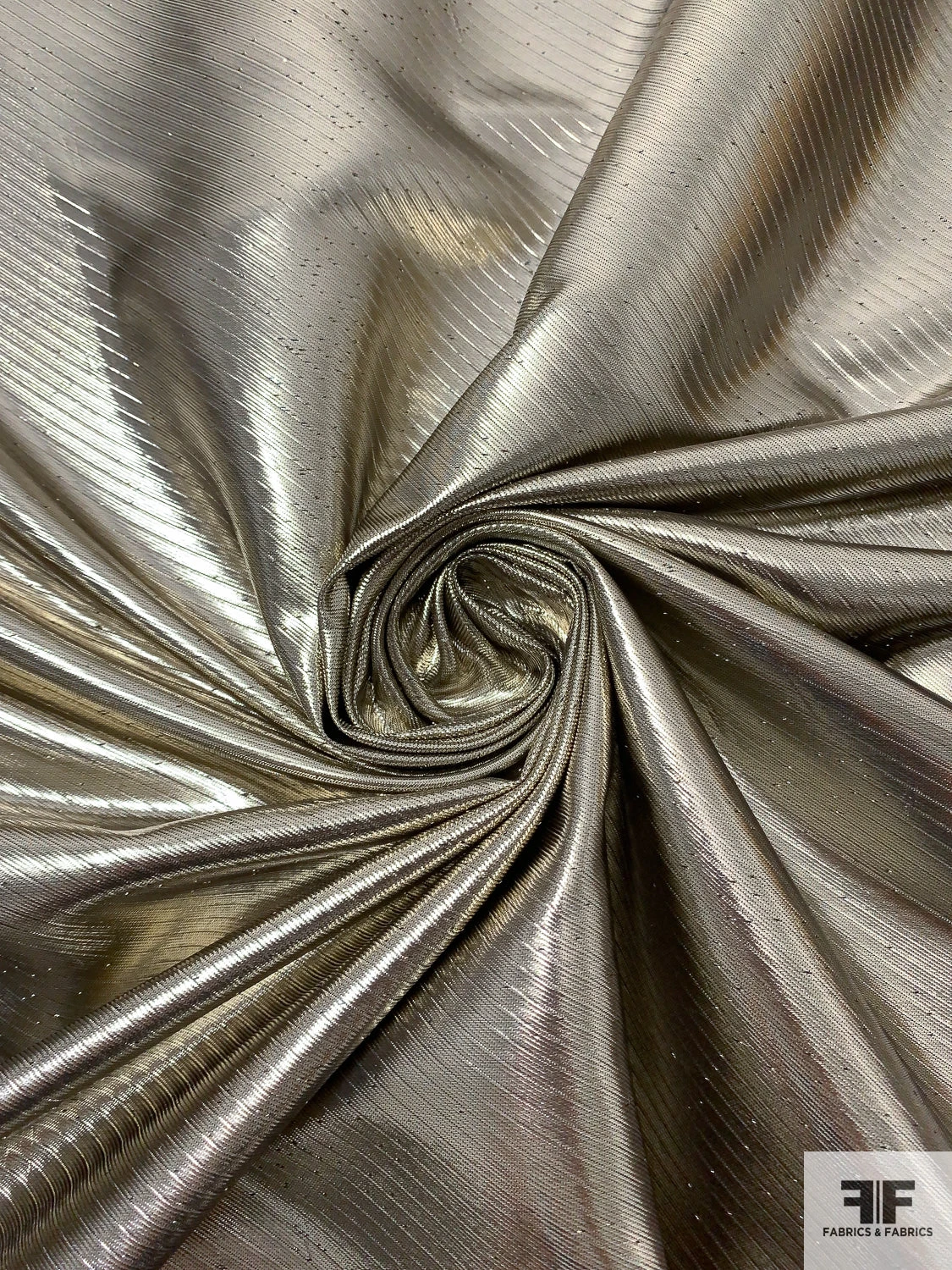 Italian Solid Twill-Weave Lamé - Silvery-Gold 3 Italian Solid Twill-Weave Lamé - Silvery-Gold