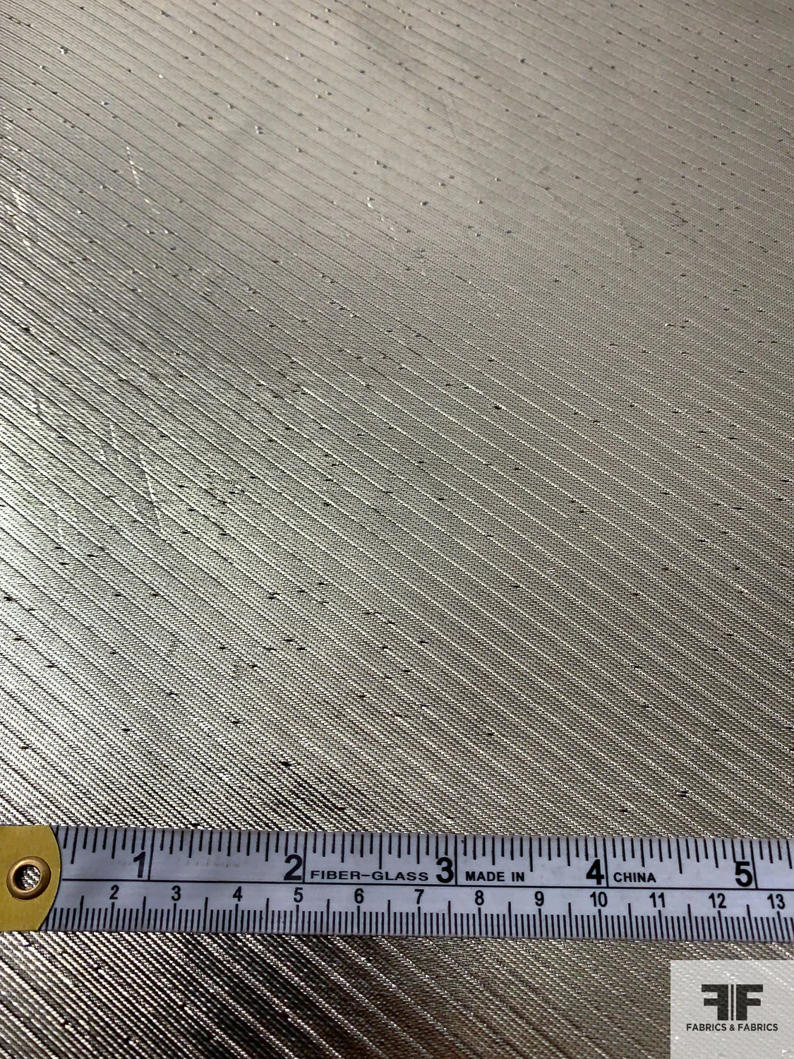 Italian Solid Twill-Weave Lamé - Silvery-Gold 4 Italian Solid Twill-Weave Lamé - Silvery-Gold - Image 2