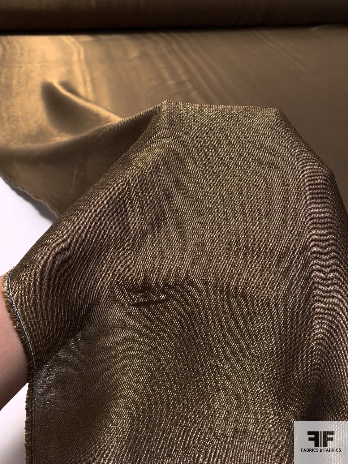 Italian Ralph Lauren Twill-Weave Soft Silk Lamé - Brown / Gold 8 Italian Ralph Lauren Twill-Weave Soft Silk Lamé - Brown / Gold - Image 6