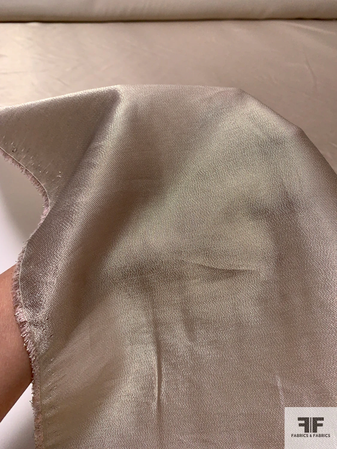 Italian Vintage Ralph Lauren Solid Silk Blend Lamé - Champagne 9 Italian Vintage Ralph Lauren Solid Silk Blend Lamé - Champagne - Image 7