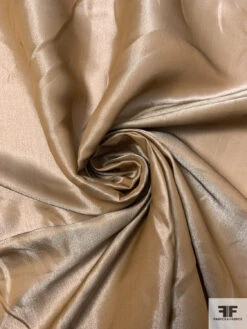 Italian Vintage Ralph Lauren Solid Silk Blend Lamé - Light Gold / Light Brown 10 Italian Vintage Ralph Lauren Solid Silk Blend Lamé - Light Gold / Light Brown -Fabrics And Fabrics Store 17617 2