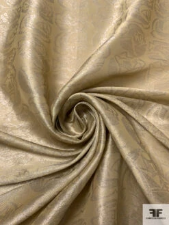 Italian Vintage Ralph Lauren Floral Jacquard Lamé - Oyster Gold / Silver