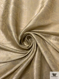 Italian Vintage Ralph Lauren Floral Jacquard Lamé - Oyster Gold / Silver 13 Italian Vintage Ralph Lauren Floral Jacquard Lamé - Oyster Gold / Silver -Fabrics And Fabrics Store 17623 2