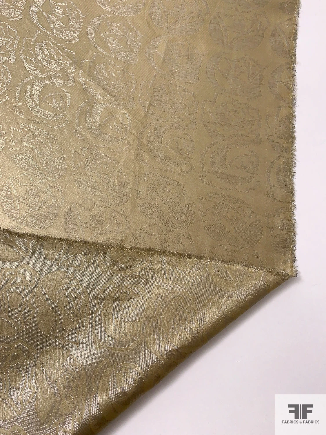 Italian Vintage Ralph Lauren Floral Jacquard Lamé - Oyster Gold / Silver 10 Italian Vintage Ralph Lauren Floral Jacquard Lamé - Oyster Gold / Silver - Image 8