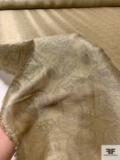 Italian Vintage Ralph Lauren Floral Jacquard Lamé - Oyster Gold / Silver 19 Italian Vintage Ralph Lauren Floral Jacquard Lamé - Oyster Gold / Silver -Fabrics And Fabrics Store 17623 9