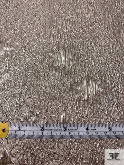 Italian Leaf Anf Floral Textured Soft Brocade Lamé - Rhino Grey / Metallic Dark Silver -Fabrics And Fabrics Store 17624 6