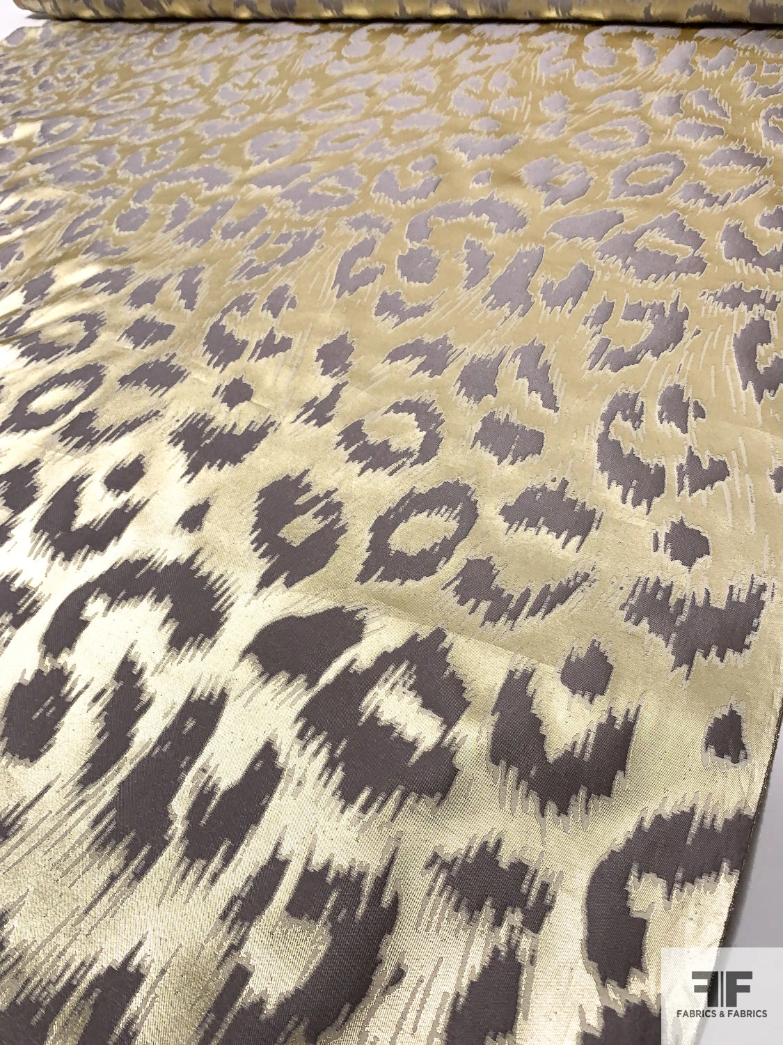 Made In England Animal Pattern Jacquard Lamé Brocade - Gold / Grey / Beige 6 Made In England Animal Pattern Jacquard Lamé Brocade - Gold / Grey / Beige - Image 4
