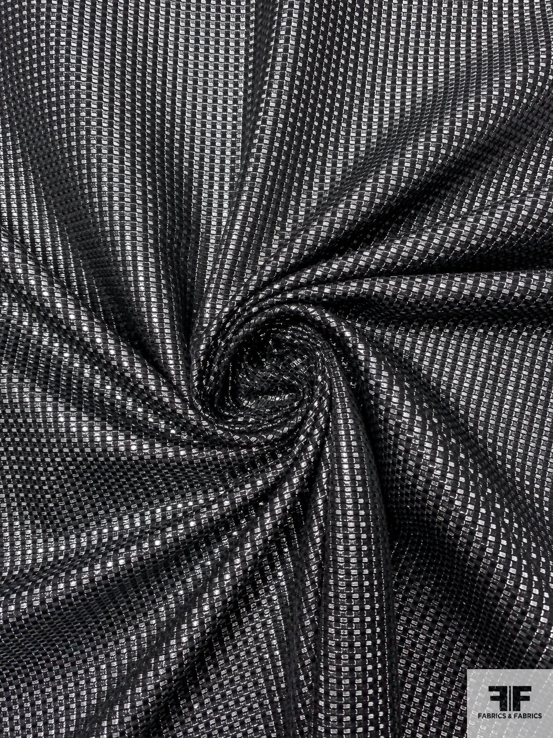 Italian Pique Lamé Brocade - Black / Silver 6 Italian Pique Lamé Brocade - Black / Silver - Image 4