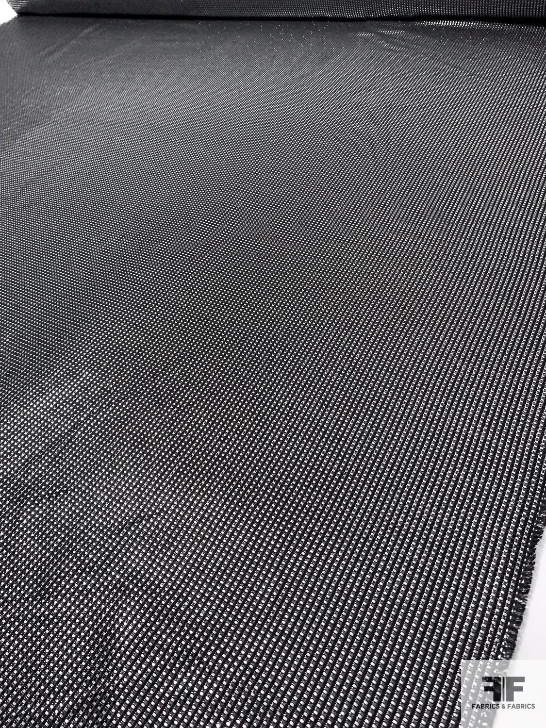 Italian Pique Lamé Brocade - Black / Silver 9 Italian Pique Lamé Brocade - Black / Silver - Image 7