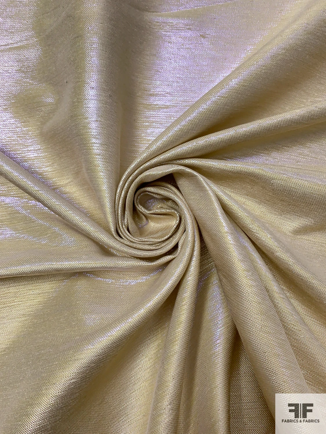 Italian Aurora Borealis Satin Back Lamé - Iridescent Lime Gold 5 Italian Aurora Borealis Satin Back Lamé - Iridescent Lime Gold - Image 3