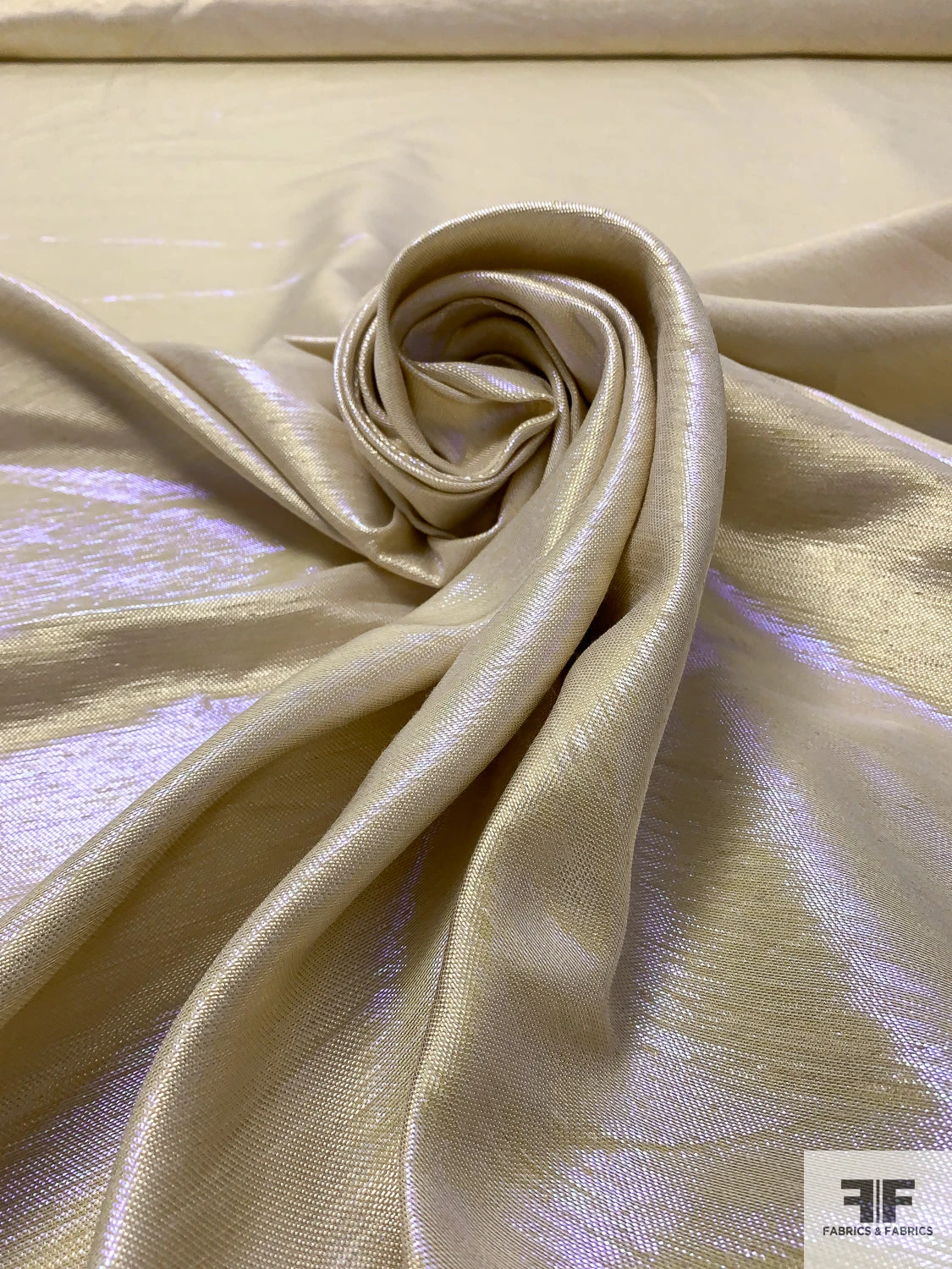 Italian Aurora Borealis Satin Back Lamé - Iridescent Lime Gold 4 Italian Aurora Borealis Satin Back Lamé - Iridescent Lime Gold - Image 2