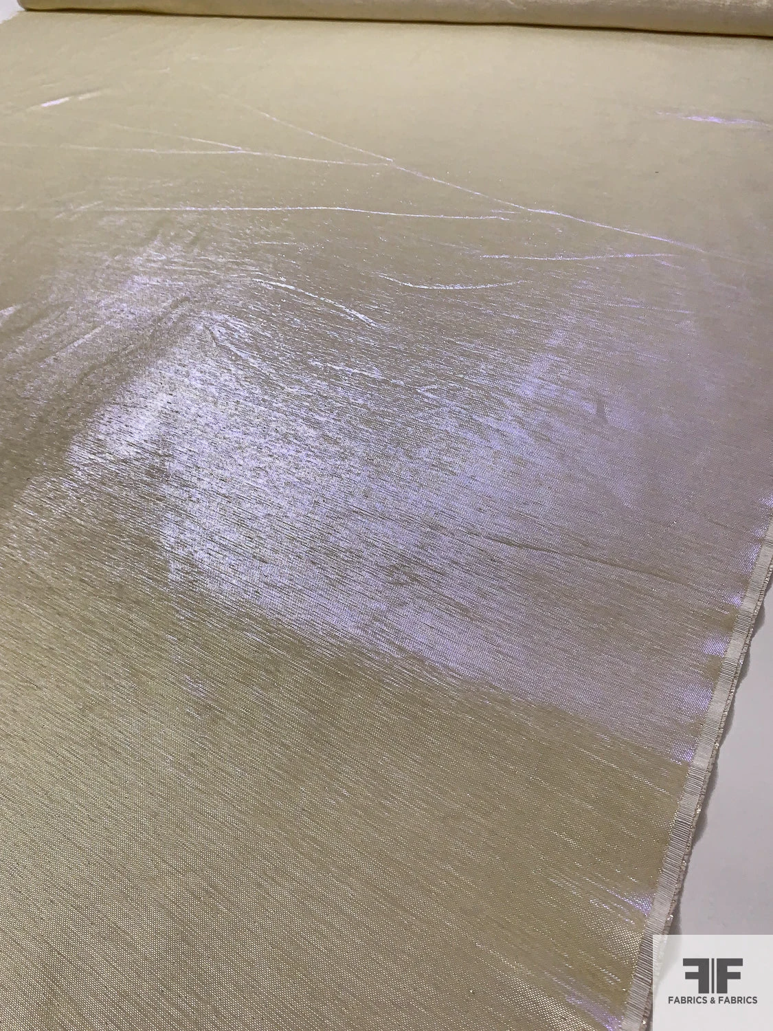 Italian Aurora Borealis Satin Back Lamé - Iridescent Lime Gold 10 Italian Aurora Borealis Satin Back Lamé - Iridescent Lime Gold - Image 8