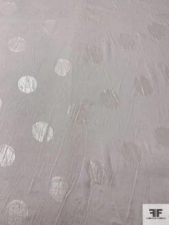 French Shimmery Polka Dot Jacquard Silk Chiffon - Off-White
