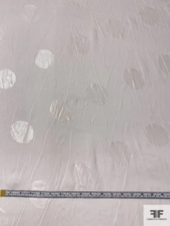 French Shimmery Polka Dot Jacquard Silk Chiffon - Off-White -Fabrics And Fabrics Store 17638 5