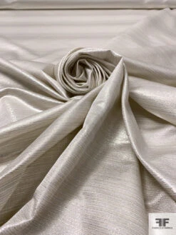 Italian Striped Striations Lightweight Satin Lamé - Gold / Silver / Off-White 14 Italian Striped Striations Lightweight Satin Lamé - Gold / Silver / Off-White -Fabrics And Fabrics Store 17640 3