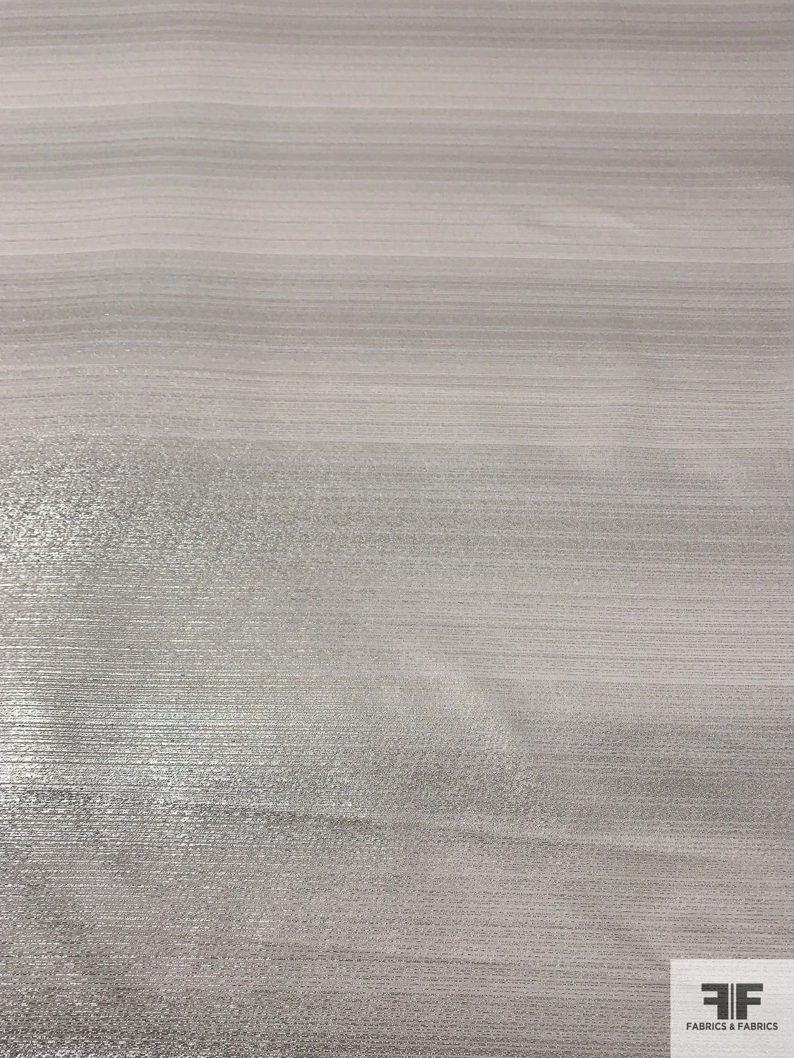 Italian Striped Striations Lightweight Satin Lamé - Gold / Silver / Off-White 7 Italian Striped Striations Lightweight Satin Lamé - Gold / Silver / Off-White - Image 5
