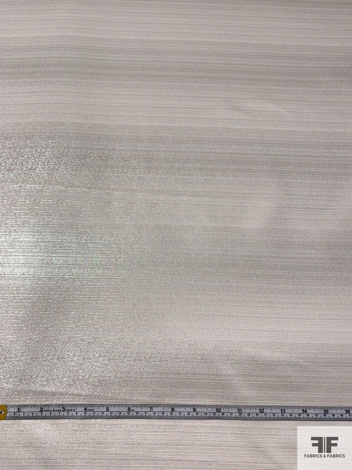 Italian Striped Striations Lightweight Satin Lamé - Gold / Silver / Off-White 8 Italian Striped Striations Lightweight Satin Lamé - Gold / Silver / Off-White - Image 6