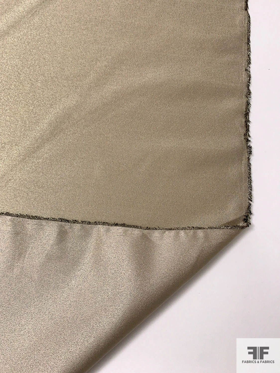 Italian Solid Lamé - Ecru / Dark Gold 4 Italian Solid Lamé - Ecru / Dark Gold - Image 2