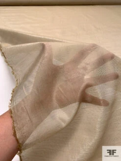 Italian Sheer Organdy Lamé - Metallic Shaker Beige 19 Italian Sheer Organdy Lamé - Metallic Shaker Beige -Fabrics And Fabrics Store 17659 9