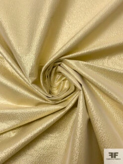 Italian Textured-Look Lamé With Vertical Stretch - Yellow Gold