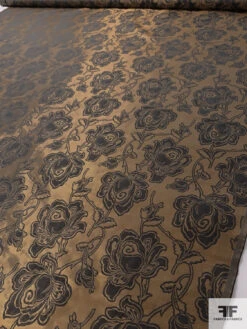 Italian Floral Jacquard Lamé Novelty - Copper / Dark Brown 18 Italian Floral Jacquard Lamé Novelty - Copper / Dark Brown -Fabrics And Fabrics Store 17663 8