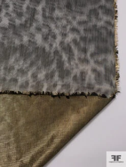 Italian Hazy Abstract Reversible Lamé Novelty - Black / Taupe / Gold
