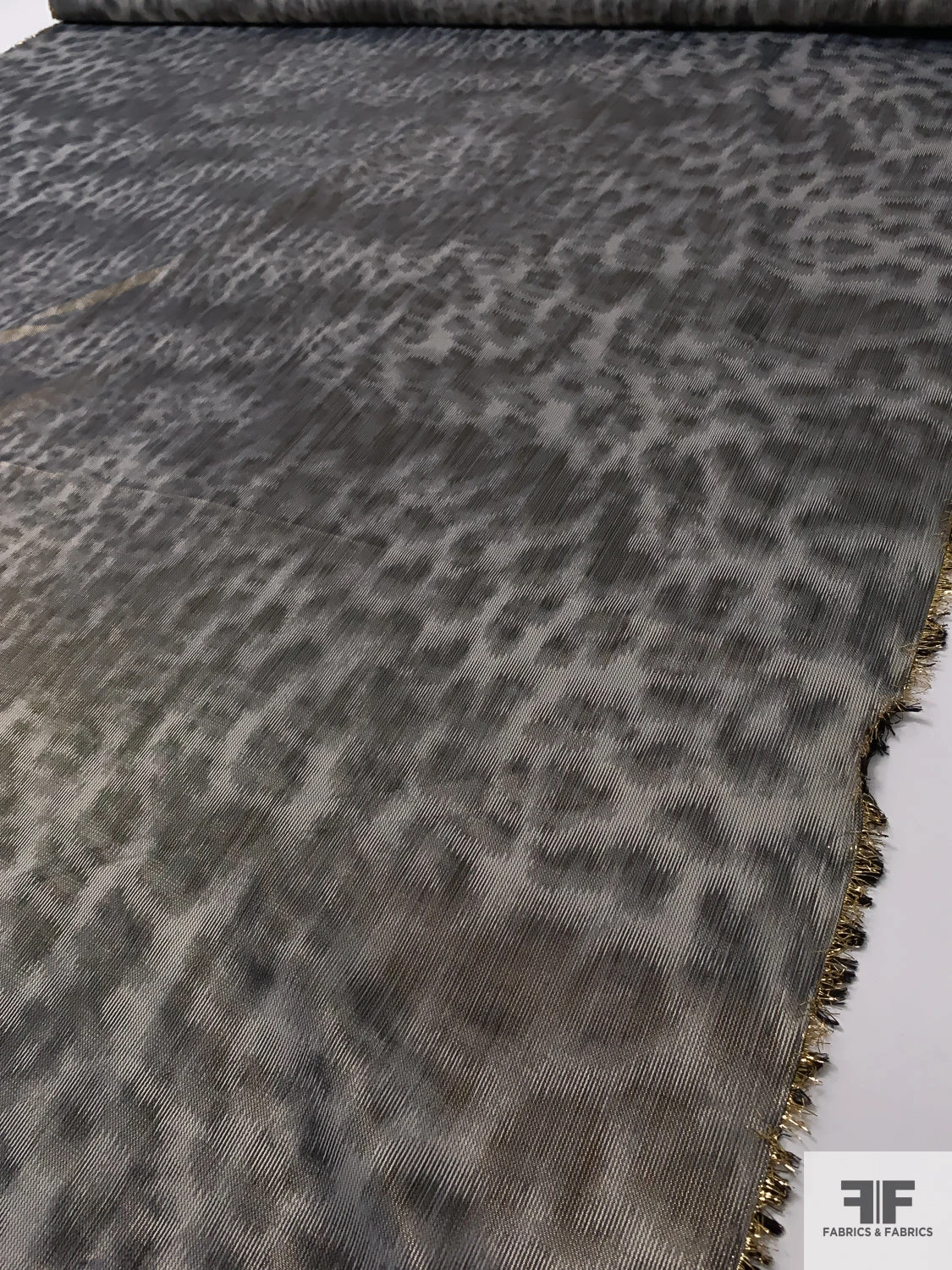 Italian Hazy Abstract Reversible Lamé Novelty - Black / Taupe / Gold 10 Italian Hazy Abstract Reversible Lamé Novelty - Black / Taupe / Gold - Image 8