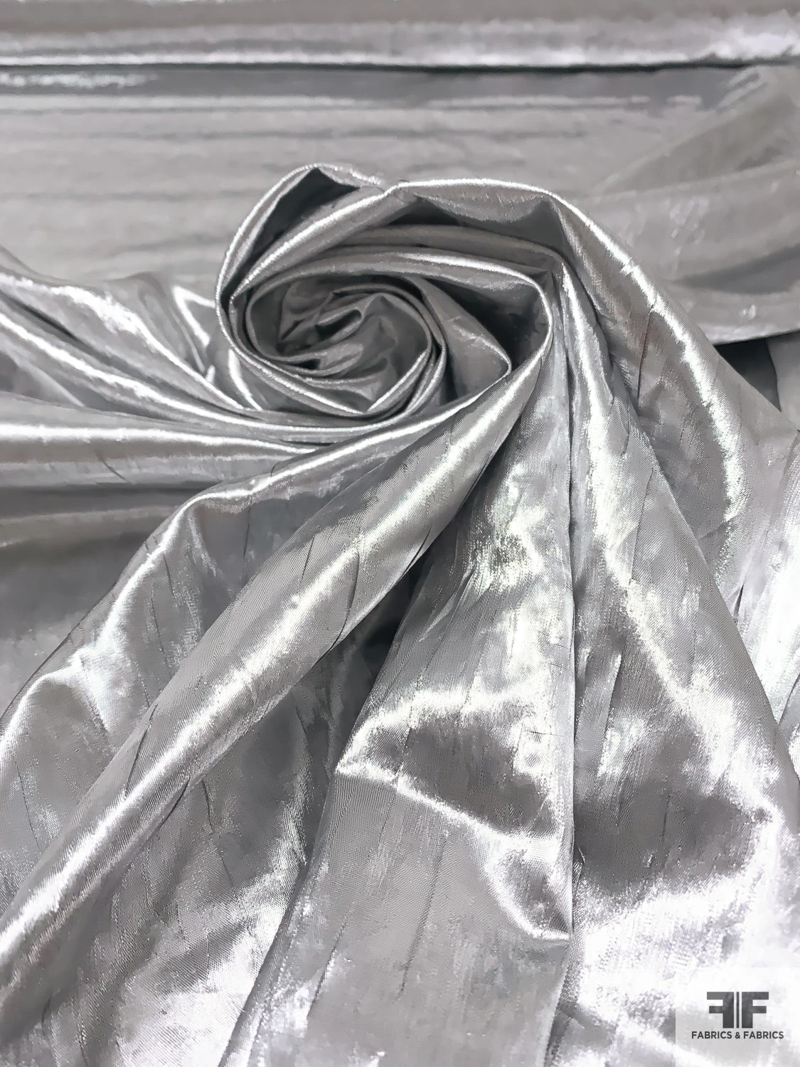 Crushed Tissue Lamé - Silver 6 Crushed Tissue Lamé - Silver - Image 4