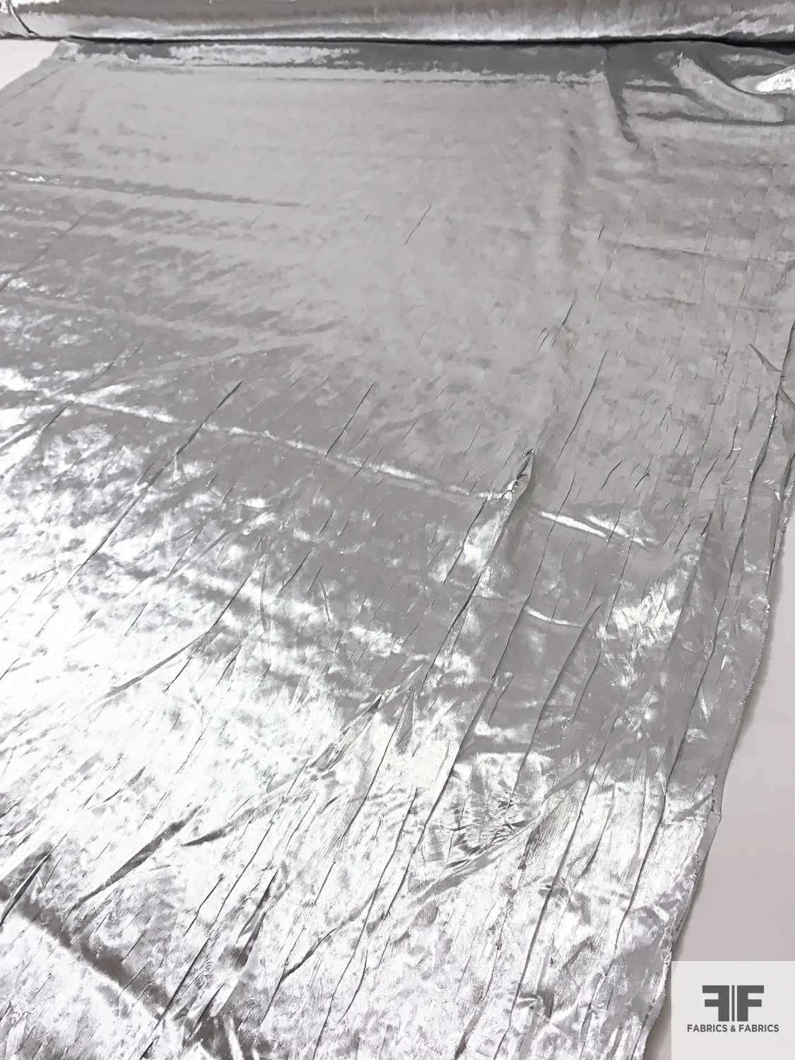 Crushed Tissue Lamé - Silver 9 Crushed Tissue Lamé - Silver - Image 7