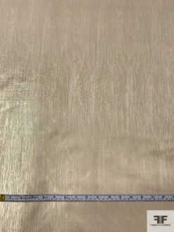 Italian Satin With Streaky Lurex Yarn Design - Light Gold / Light Taupe -Fabrics And Fabrics Store 17680 5